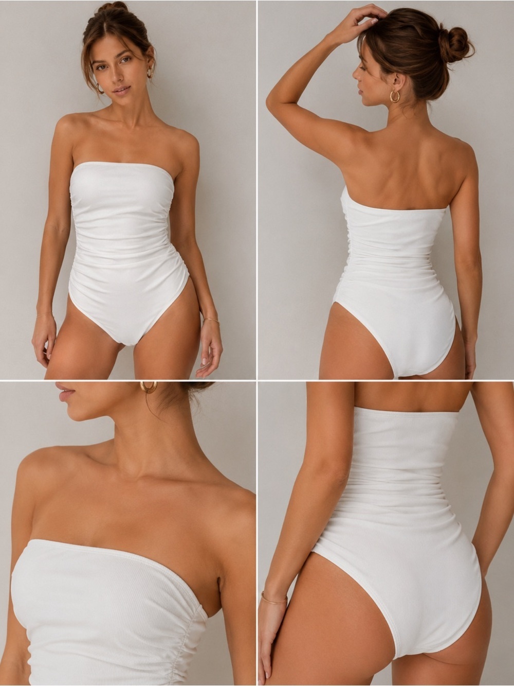 Shade & Shore White Strapless Swimsuit